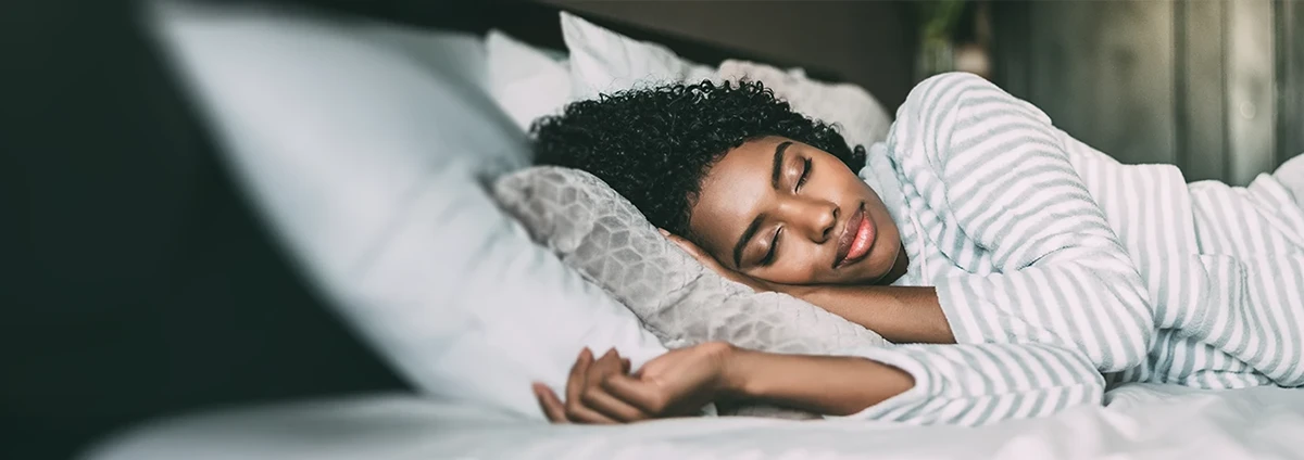 Woman sleeping comfortably